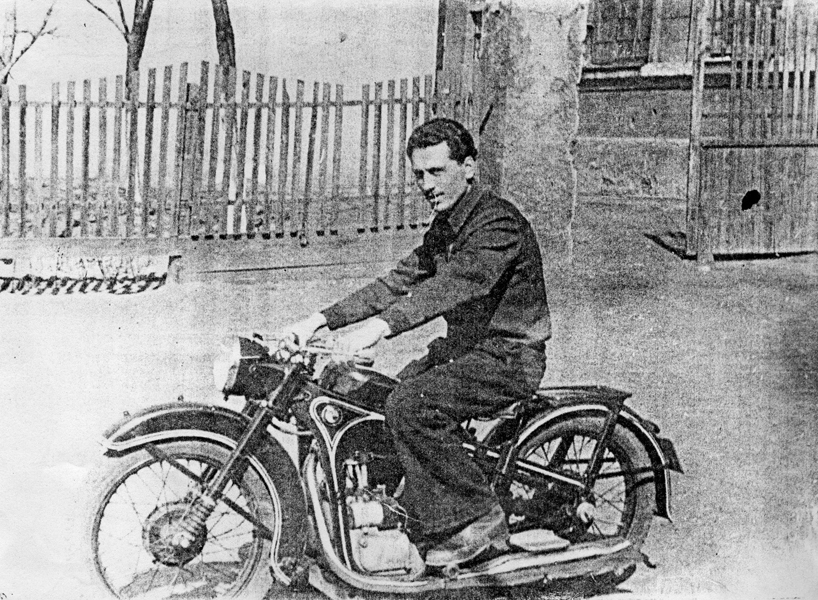 Aleksei Pogorelov on motorcycle